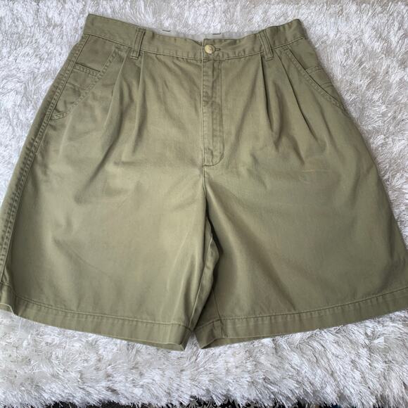 Vintage Gloria Vanderbilt Pleat Front Shorts Tan High Waist Sz 29" Waist - Picture 1 of 6